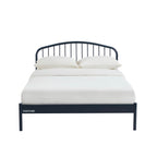 140x190 bed - Metal - Night Blue - Box spring included