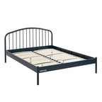 140x190 bed - Metal - Night Blue - Box spring included