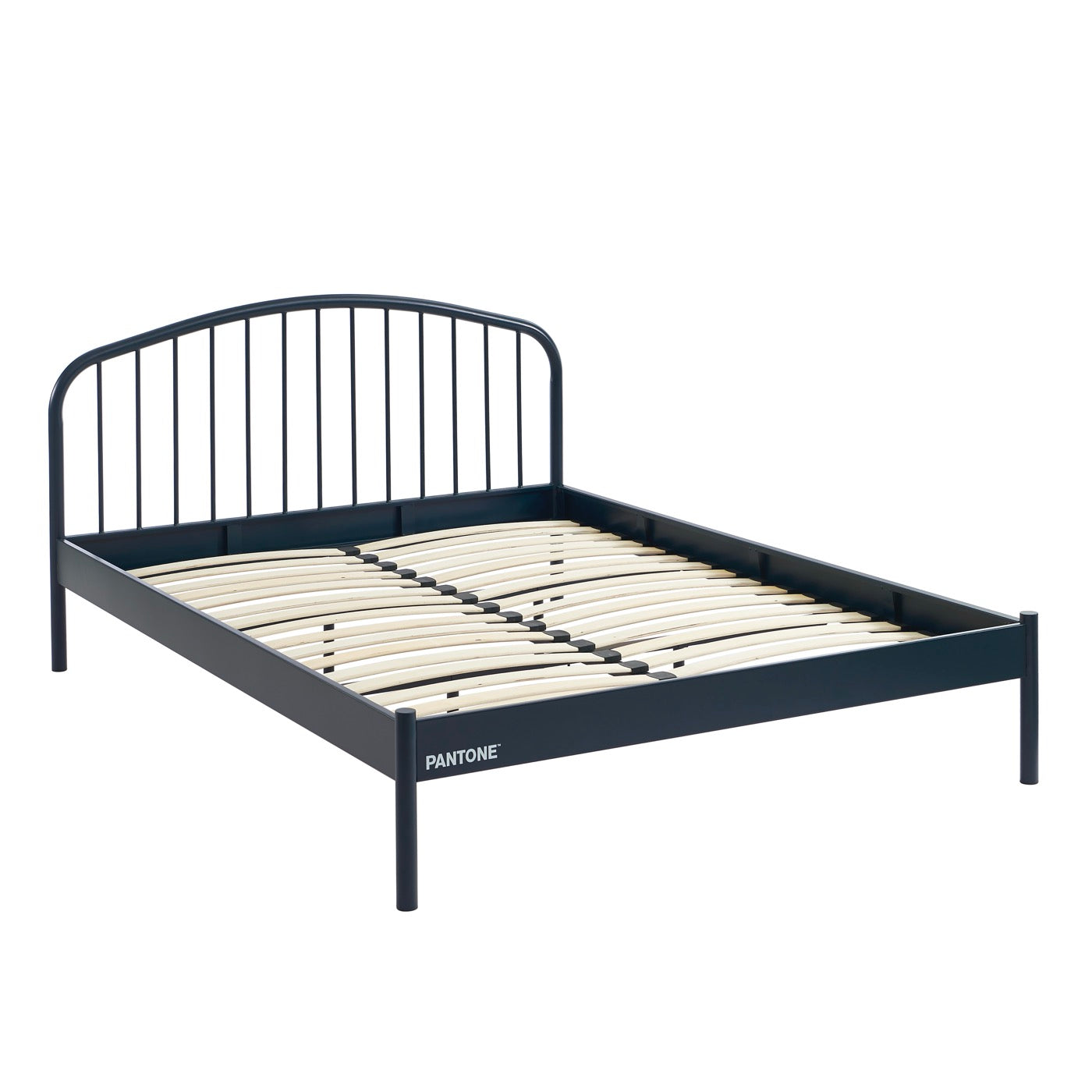 140x190 bed - Metal - Night Blue - Box spring included