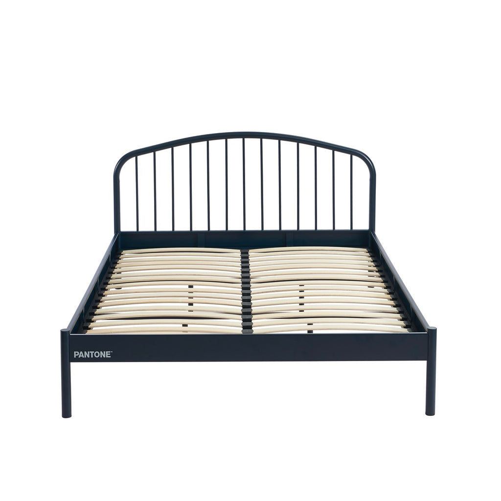 140x190 bed - Metal - Night Blue - Box spring included