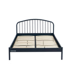 140x190 bed - Metal - Night Blue - Box spring included