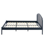 140x190 bed - Metal - Night Blue - Box spring included