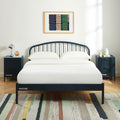 140x190 bed - Metal - Night Blue - Box spring included