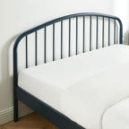 140x190 bed - Metal - Night Blue - Box spring included