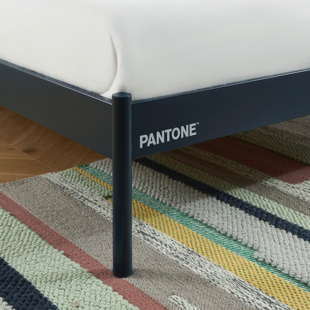 140x190 bed - Metal - Night Blue - Box spring included