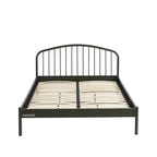 140x190 bed - Metal - Olive Green - Box spring included