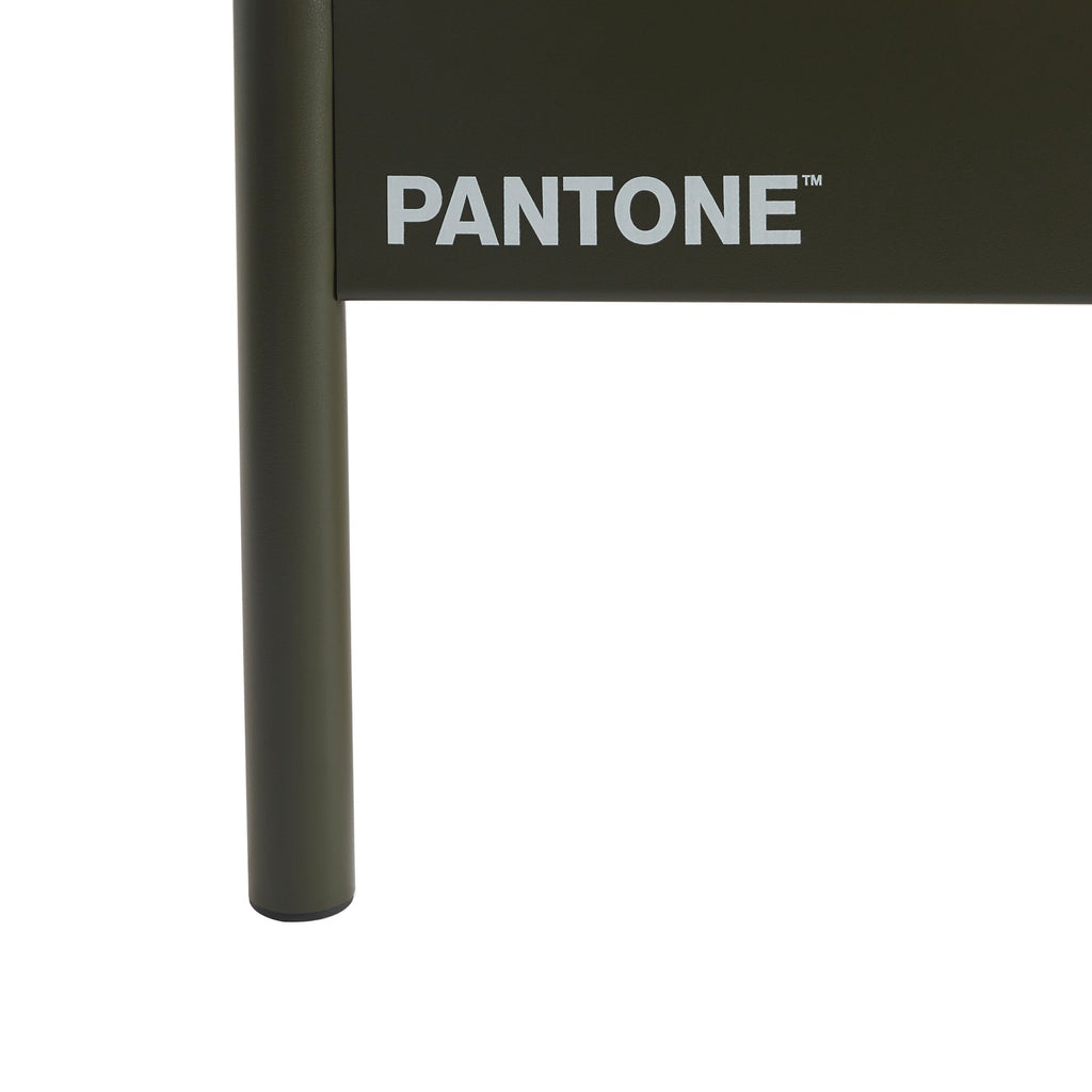 140x190 bed - Metal - Olive Green - Box spring included