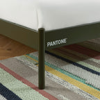 140x190 bed - Metal - Olive Green - Box spring included