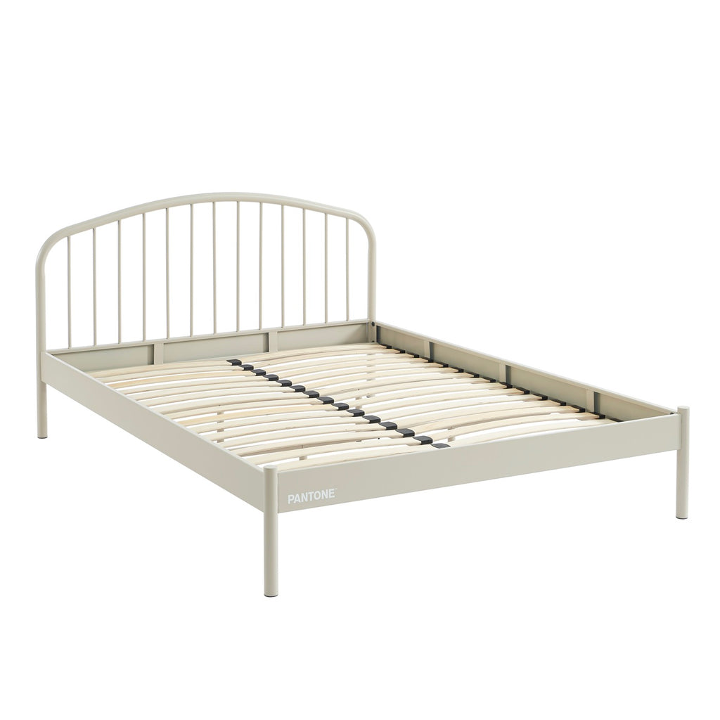 Lit - Métal - Beige Sable - Sommier Inclus