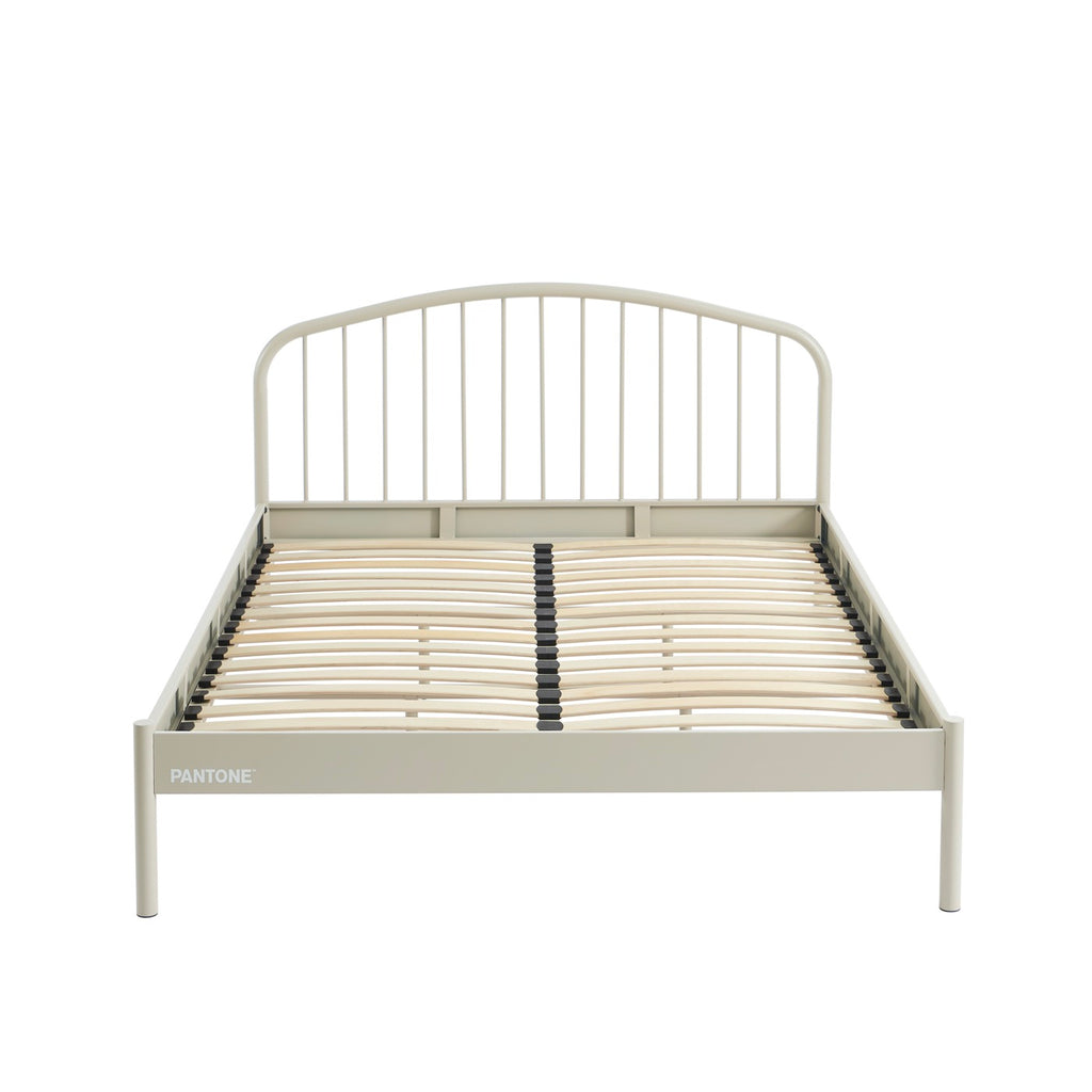 Lit - Métal - Beige Sable - Sommier Inclus