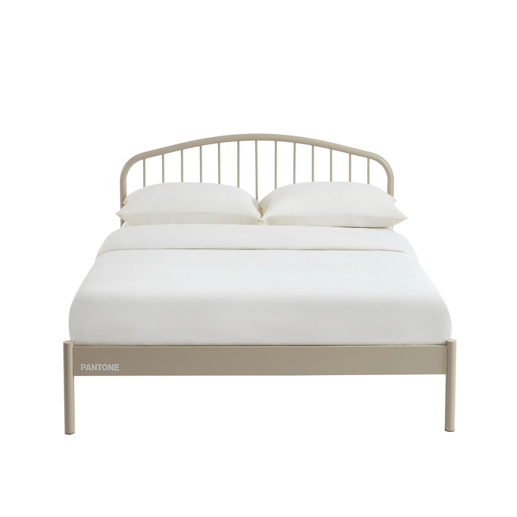 Lit 140x190 - Métal - Taupe - Sommier Inclus