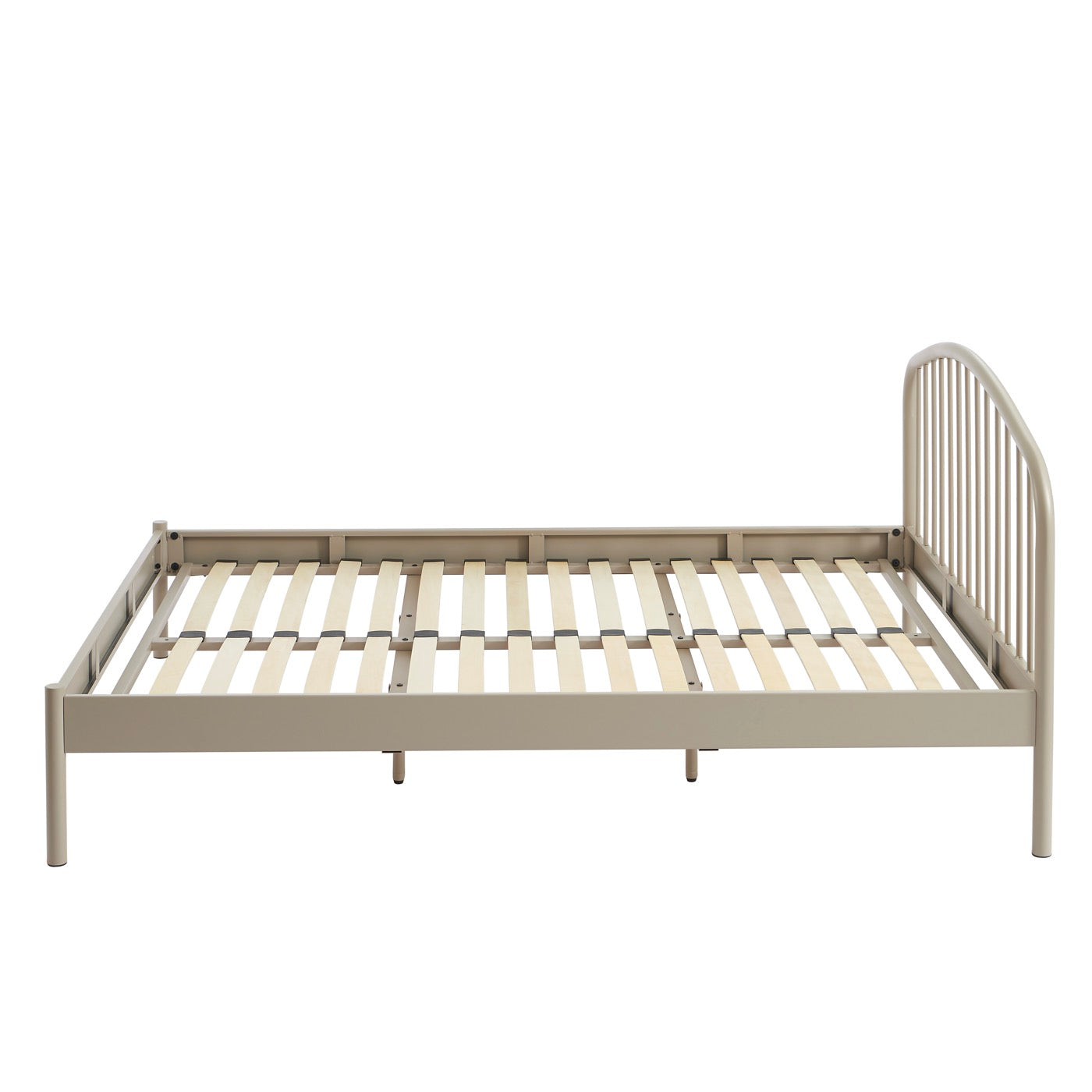 Lit 140x190 - Métal - Taupe - Sommier Inclus