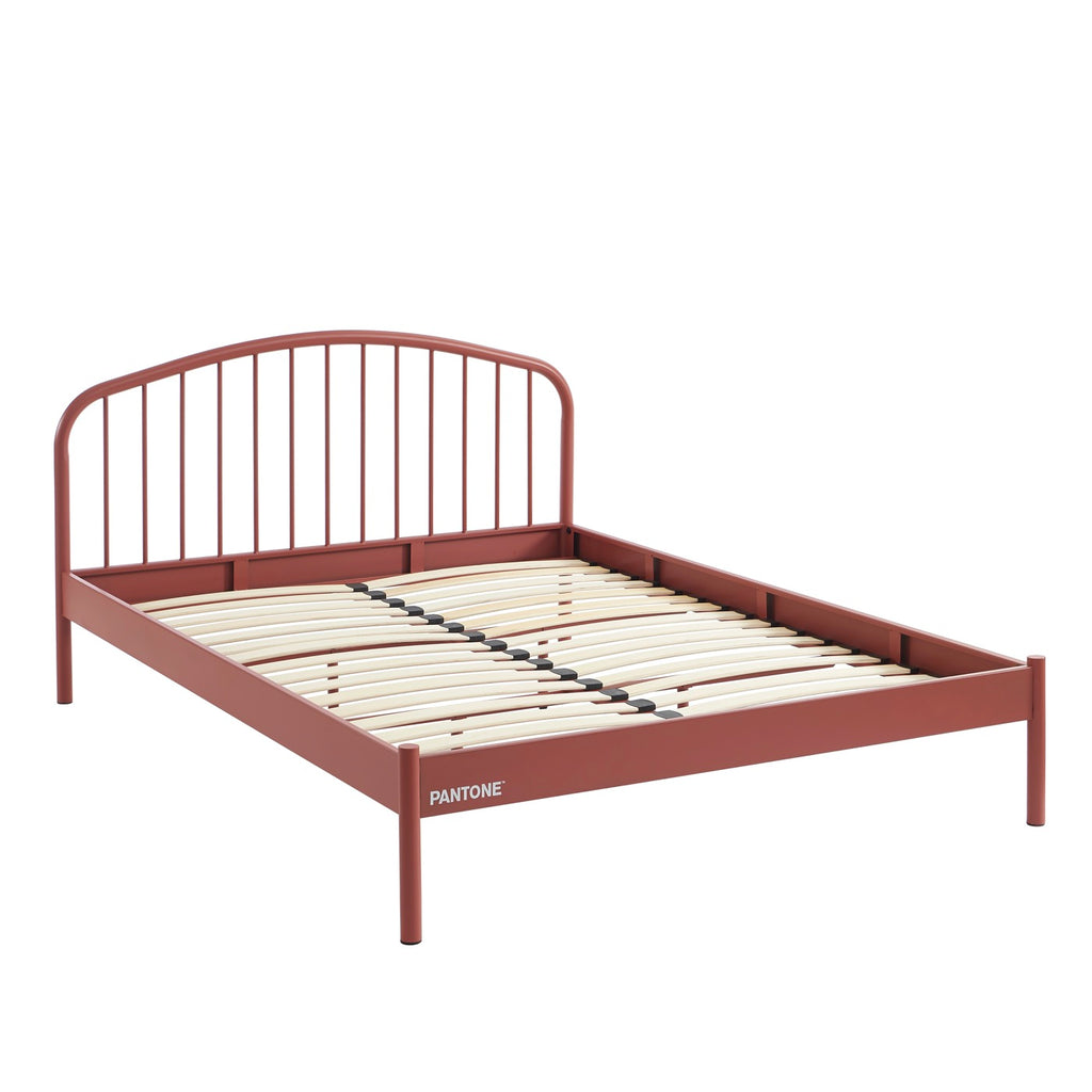 Lit 140x190 - Métal - Terracotta - Sommier Inclus