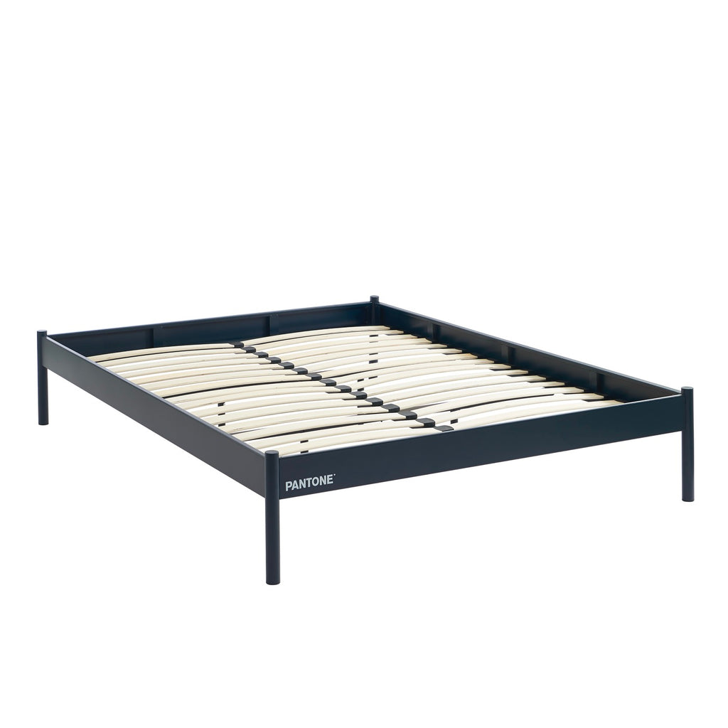 Lit 140x190 - Métal - Bleu Nuit - Sommier Inclus