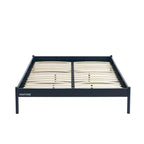 Lit 140x190 - Métal - Bleu Nuit - Sommier Inclus