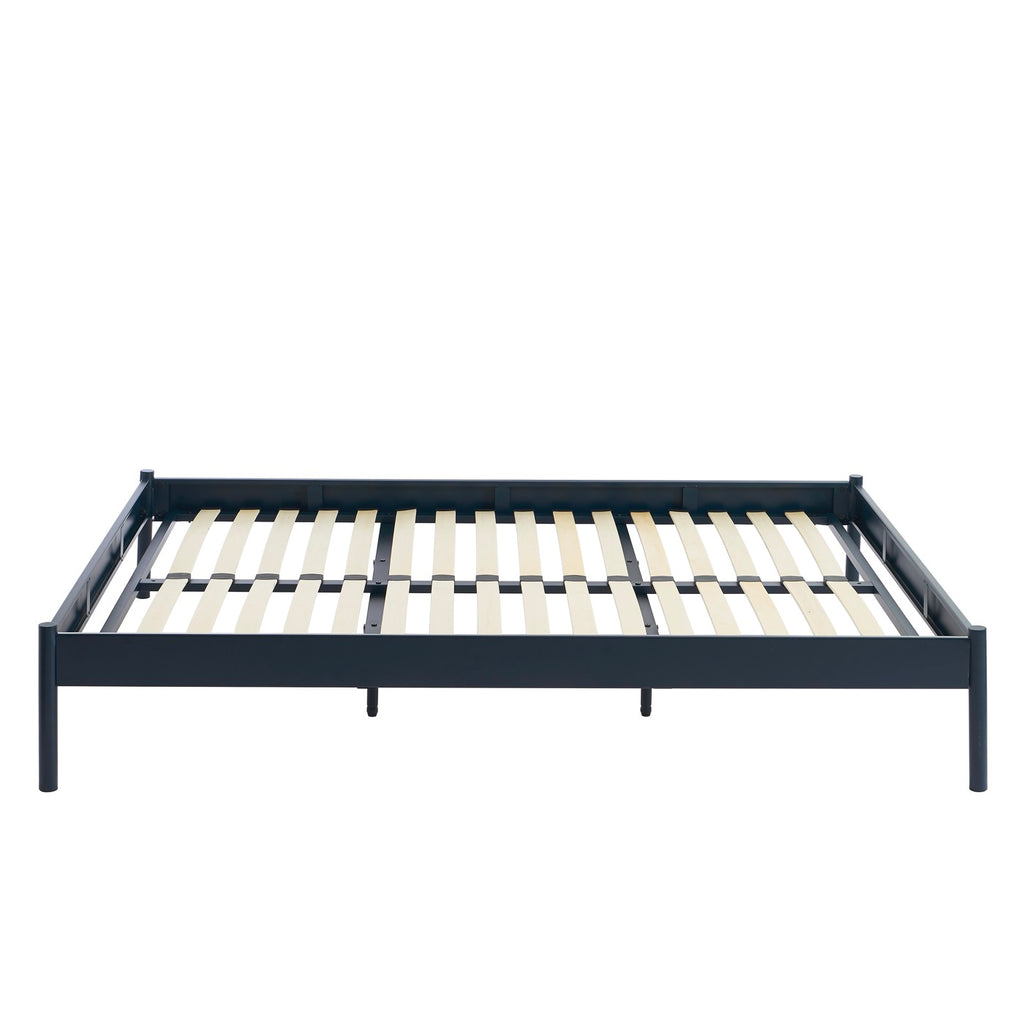 Lit 140x190 - Métal - Bleu Nuit - Sommier Inclus