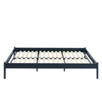 Lit 140x190 - Métal - Bleu Nuit - Sommier Inclus
