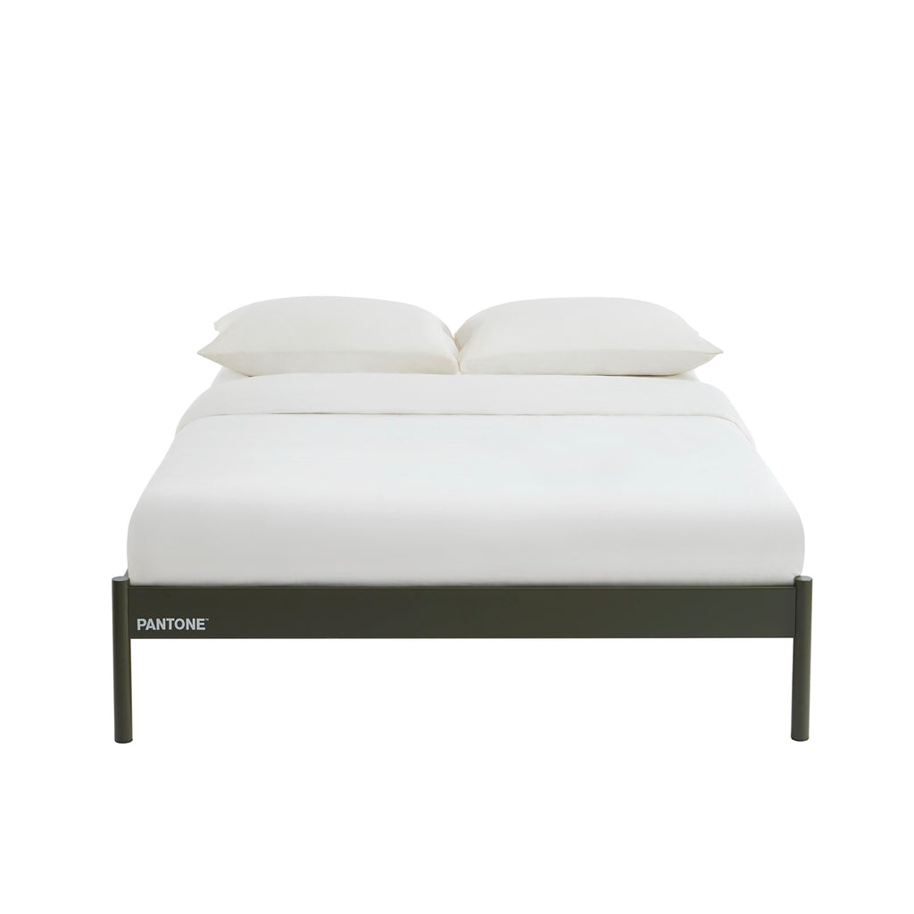 Lit 140x190 - Métal - Vert Olive - Sommier Inclus