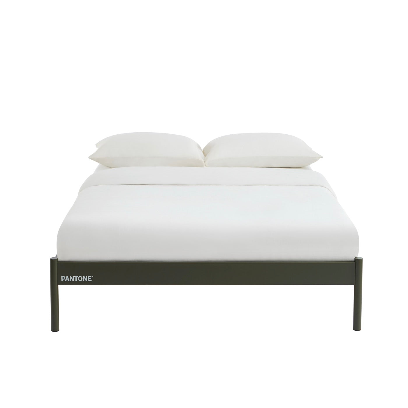 Lit 140x190 - Métal - Vert Olive - Sommier Inclus