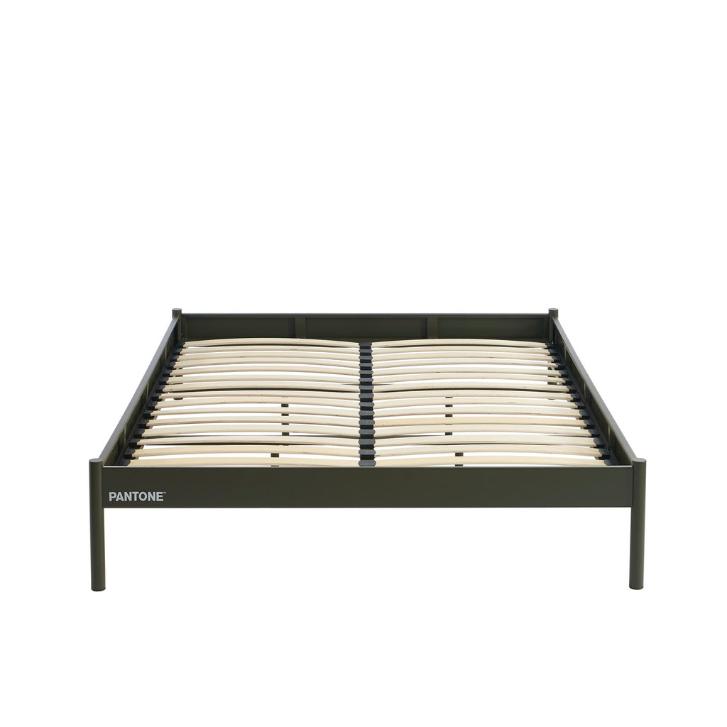 Lit 140x190 - Métal - Vert Olive - Sommier Inclus