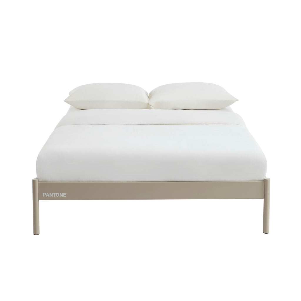 Lit 140x190 - Métal - Taupe - Sommier Inclus