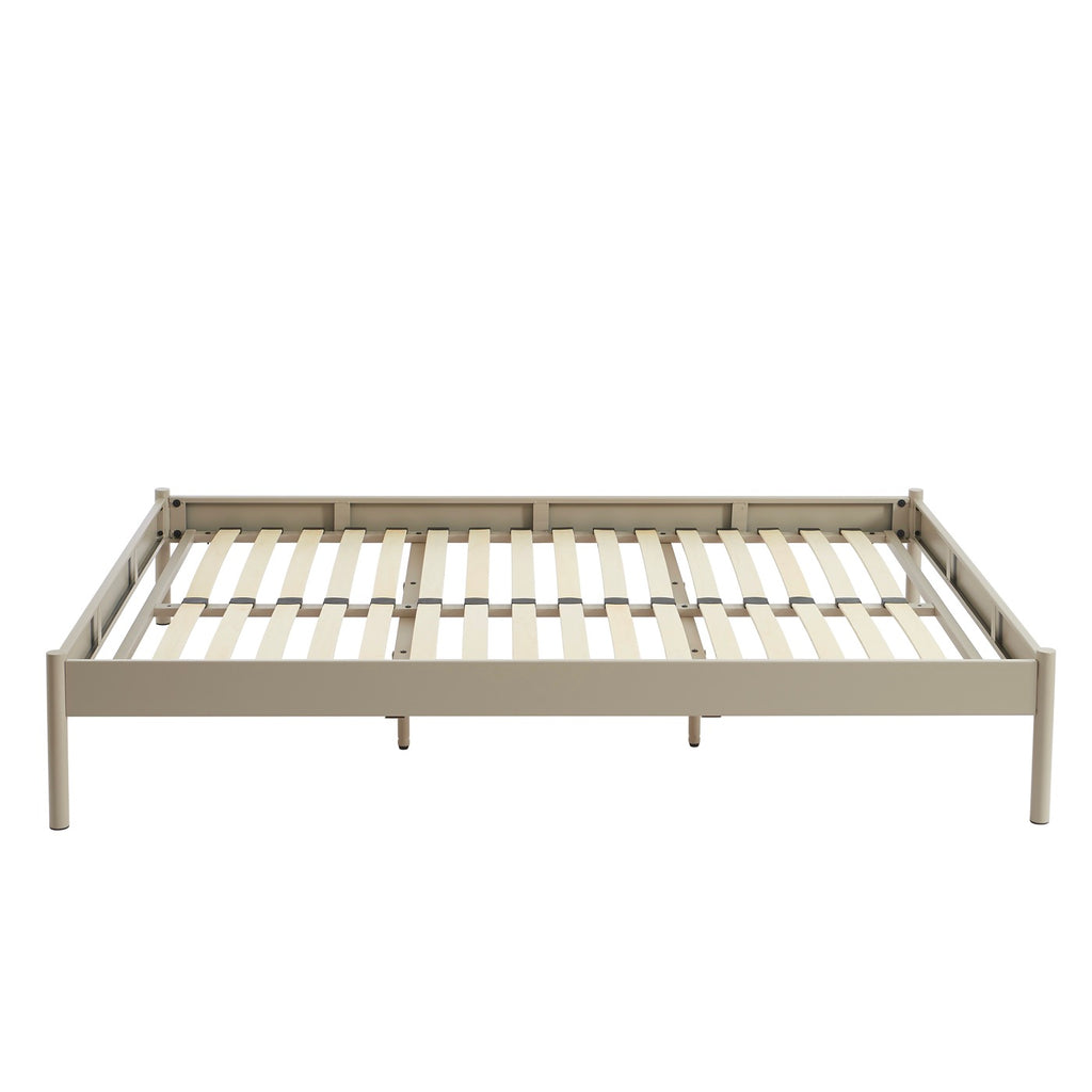 Lit 140x190 - Métal - Taupe - Sommier Inclus