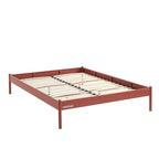 140x190 bed - Metal - Terracotta - Box spring included
