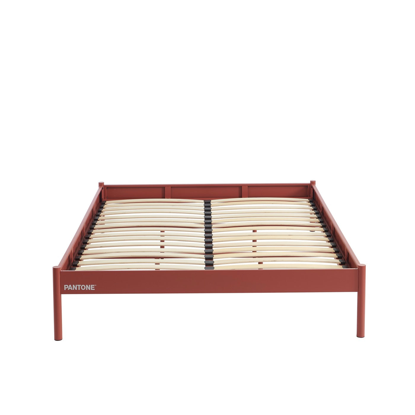 140x190 bed - Metal - Terracotta - Box spring included