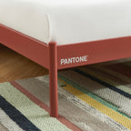 140x190 bed - Metal - Terracotta - Box spring included