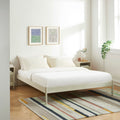 Lit - Métal - Beige Sable - Sommier Inclus