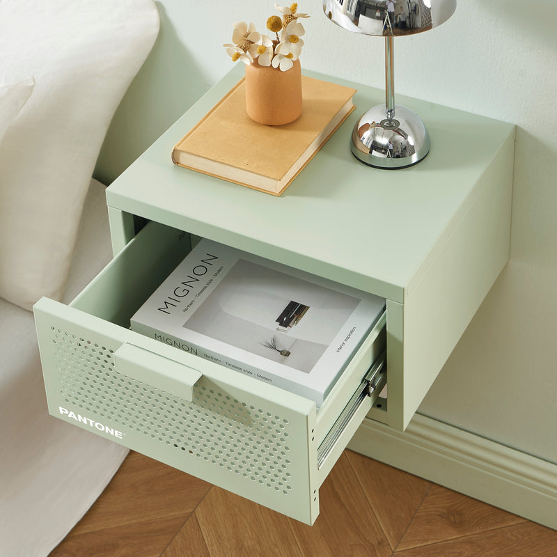 Table De Chevet Murale - Métal - Vert Amande