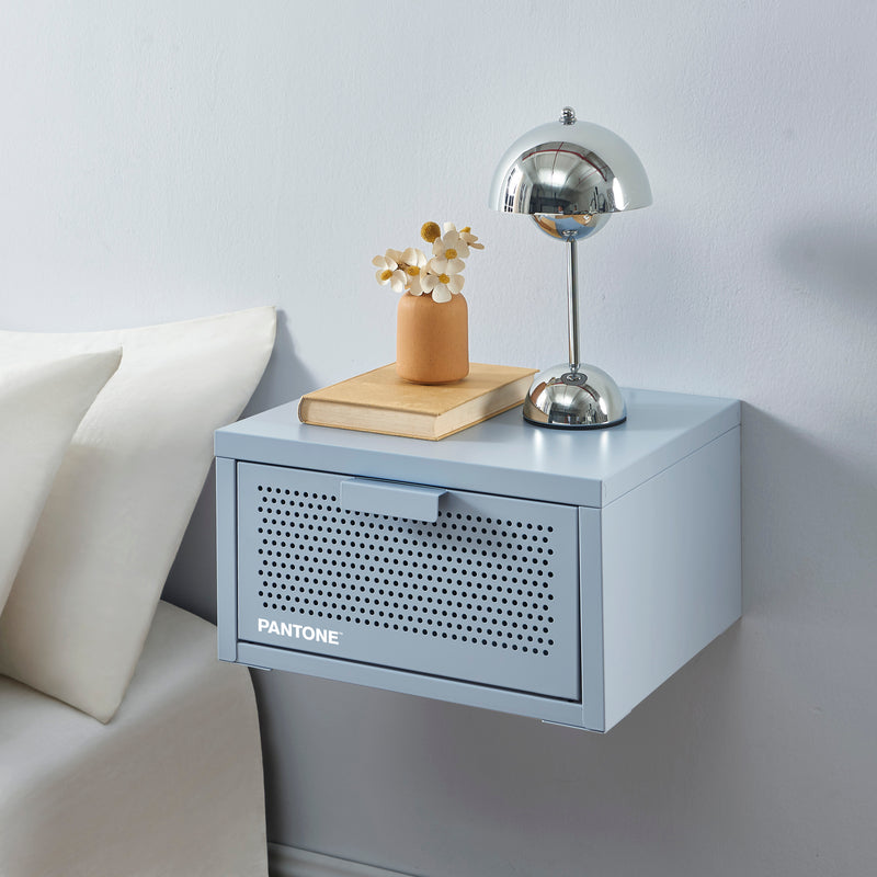 Table De Chevet Murale - Métal - Gris Bleu