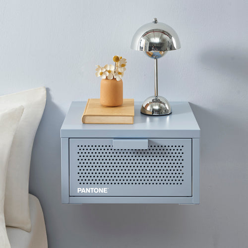 Table De Chevet Murale - Métal - Gris Bleu