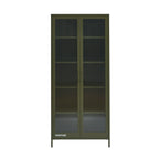 Fluted Glass And Metal Dresser - Olive Green
