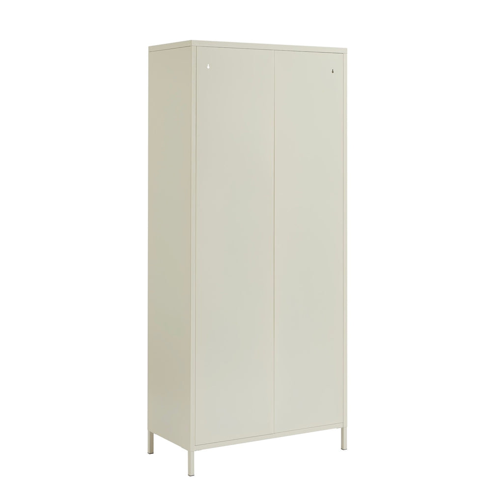 Fluted Glass and Metal Display Cabinet - Beige
