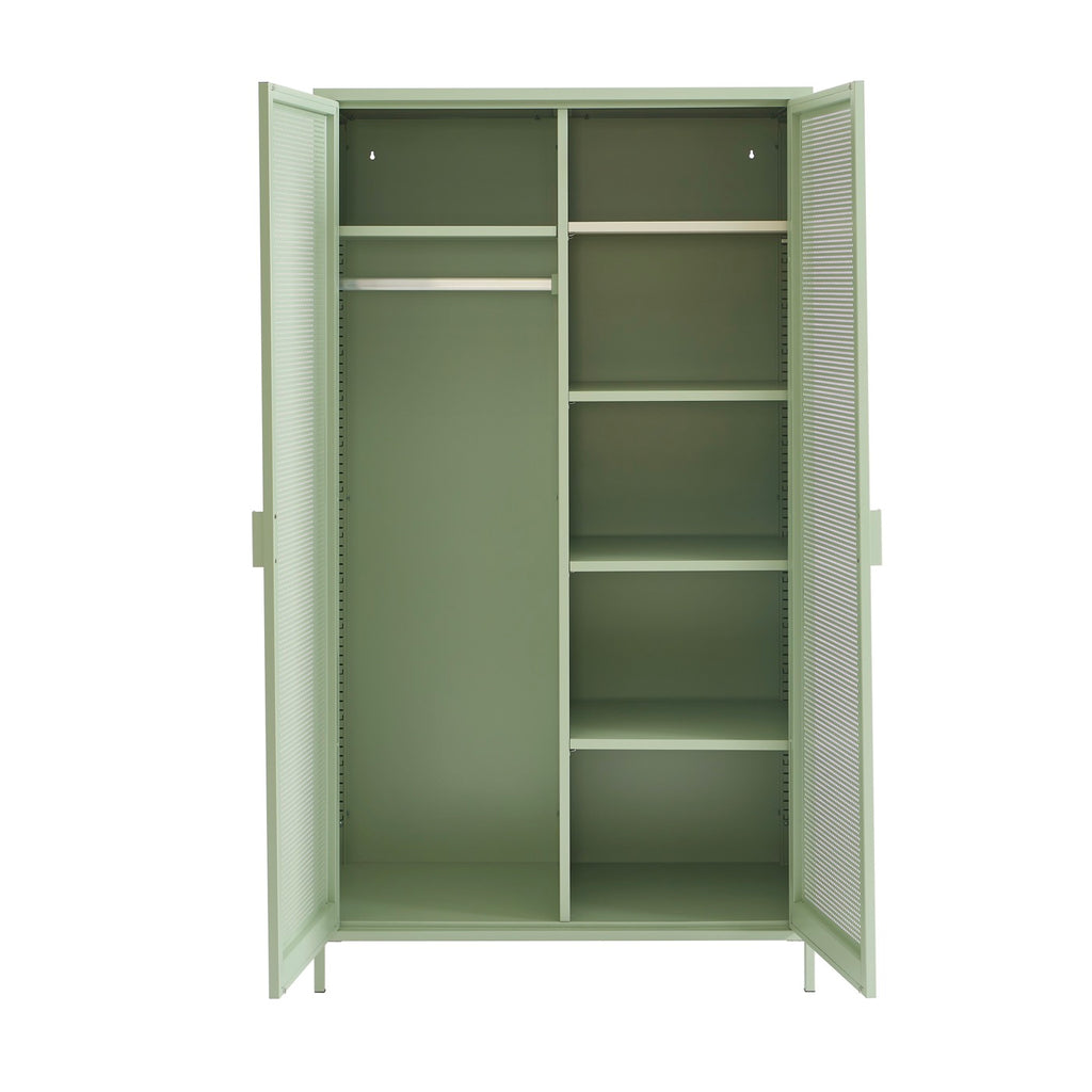 Wardrobe - Metal - Almond Green - 2 Doors