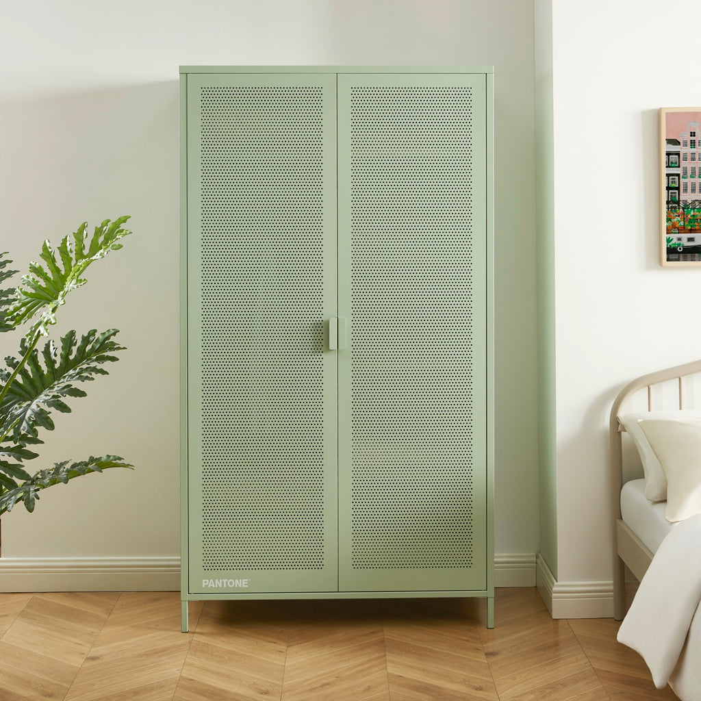 Wardrobe - Metal - Almond Green - 2 Doors