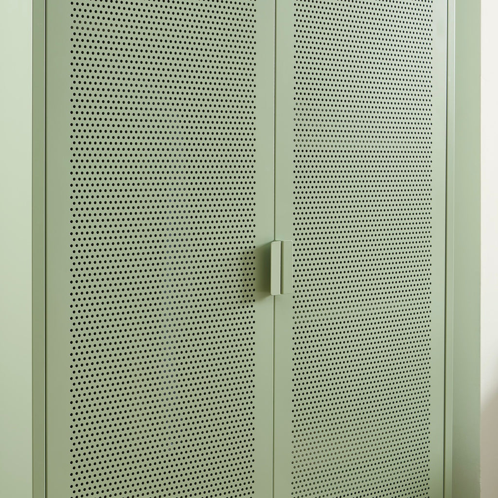 Wardrobe - Metal - Almond Green - 2 Doors