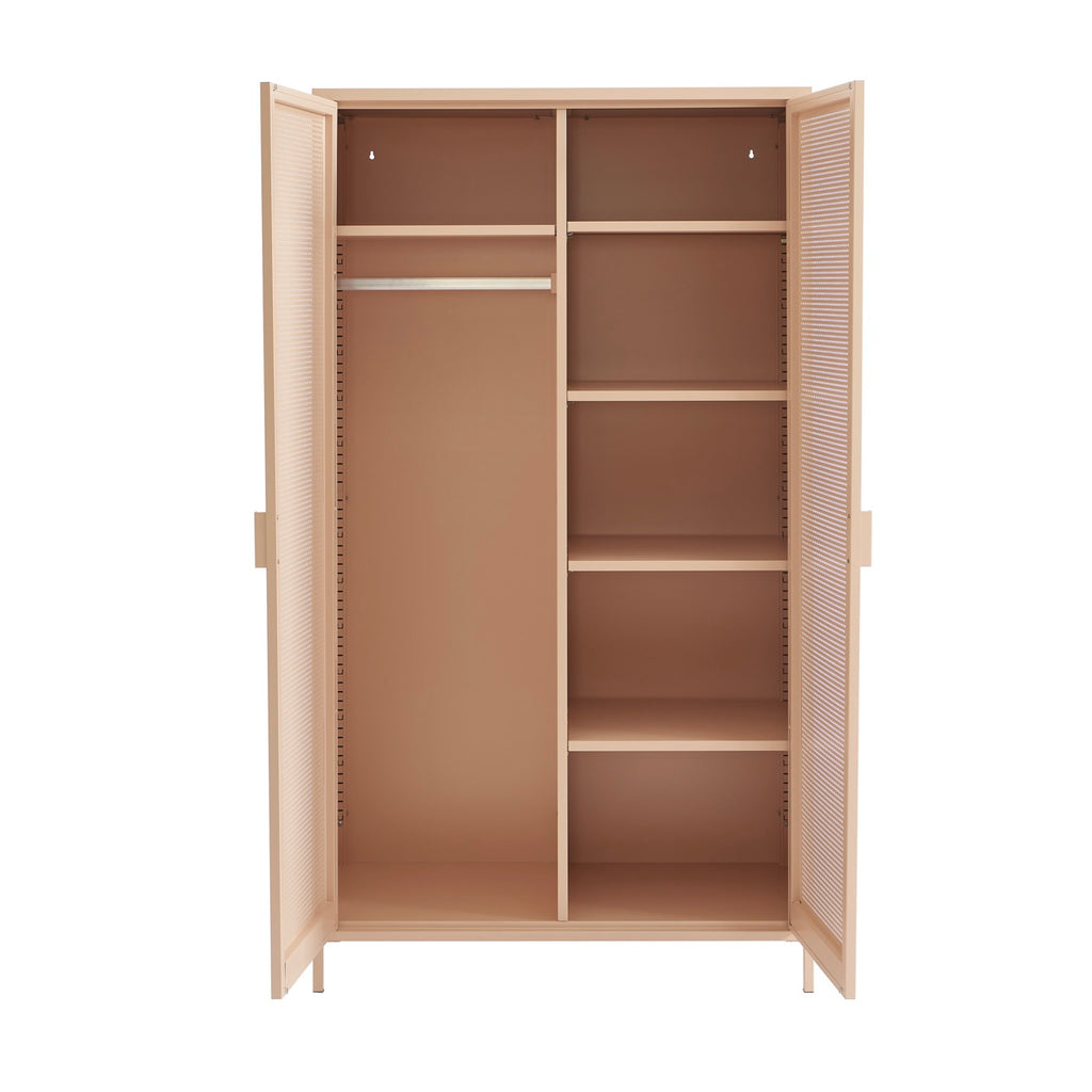 Wardrobe - Metal - Blush Pink - 2 Doors