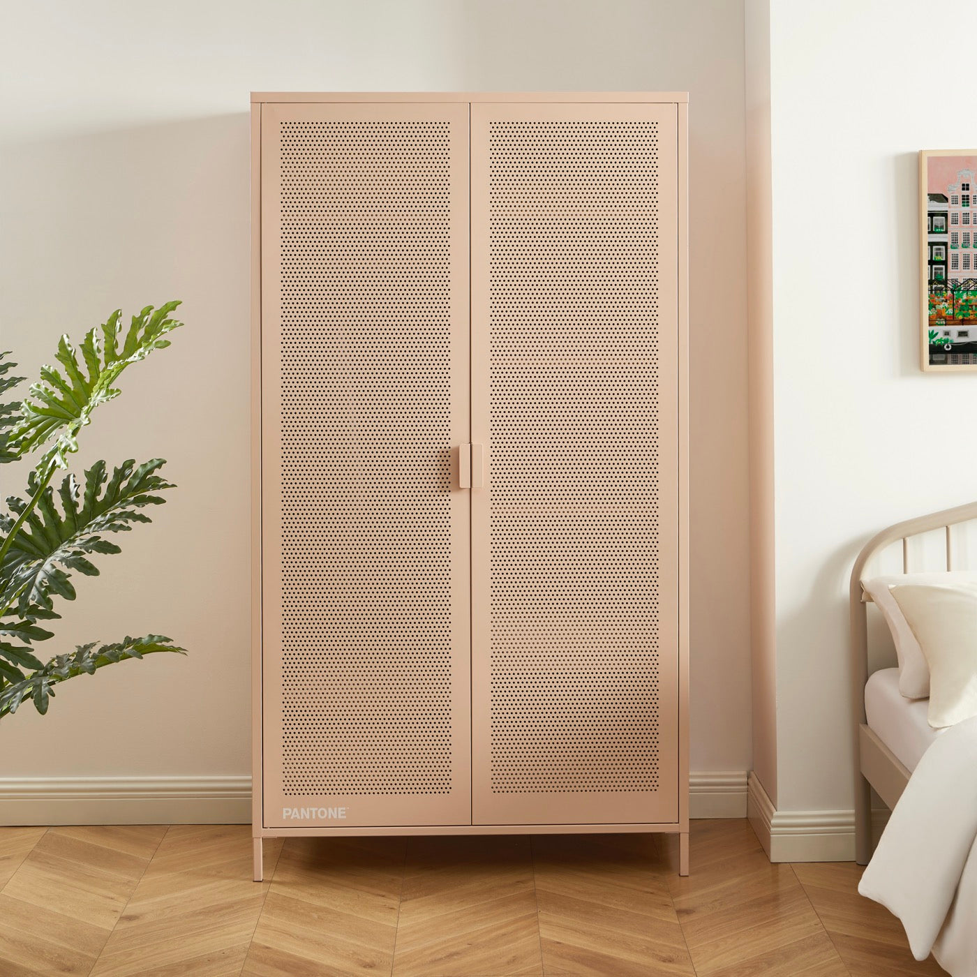 Wardrobe - Metal - Blush Pink - 2 Doors