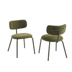 Pack De 2 Sillas - Tela Y Patas De Metal - Verde Oliva