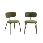 Pack De 2 Sillas - Tela Y Patas De Metal - Verde Oliva