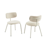 Lot De 2 Chaises - Tissu Et Pieds Métal - Beige Sable