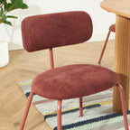 Lot De 2 Chaises - Tissu Et Pieds Métal - Terracotta