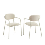 Lot De 2 Chaises - Tissu Et Pieds Métal - Beige Sable