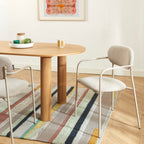 Set of 2 Chairs - Fabric and Metal Legs - Taupe