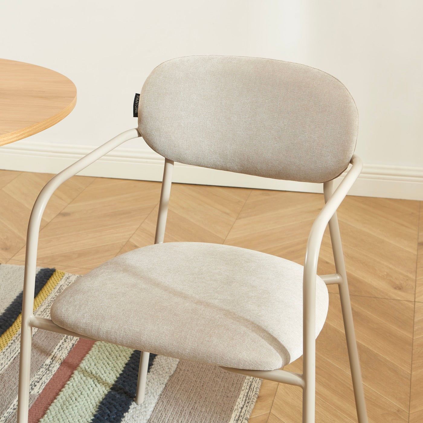 Set of 2 Chairs - Fabric and Metal Legs - Taupe