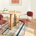 Lot De 2 Chaises - Tissu Et Pieds Métal - Terracotta
