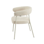 Set of 2 Chairs - Fabric and Metal Legs - Sand Beige