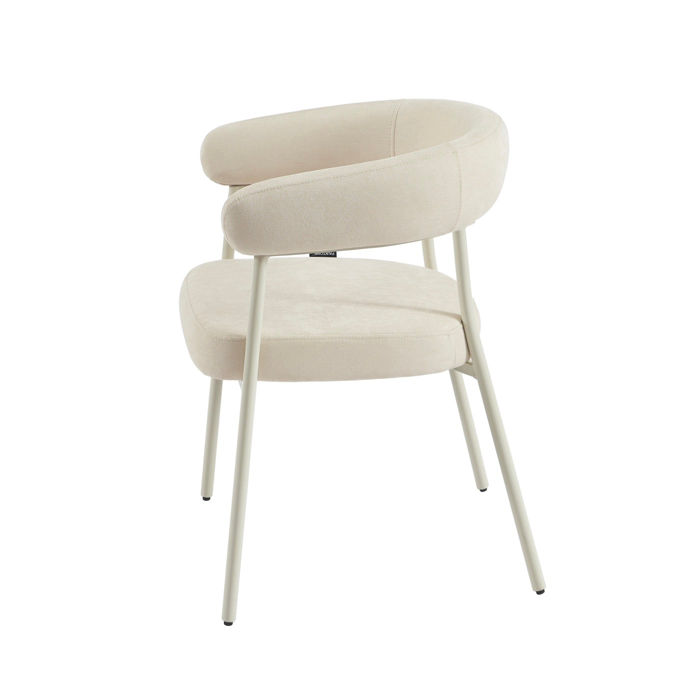 Set of 2 Chairs - Fabric and Metal Legs - Sand Beige